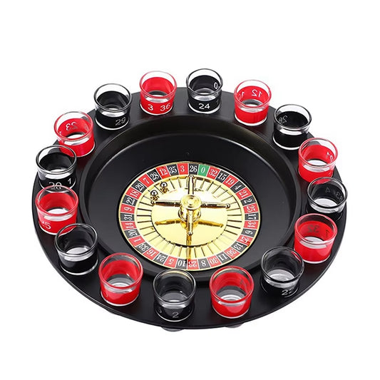 Bar Funny Tools Russia Turntable Shot Glass Russian Drinking Roulette Game Set 16 Shots