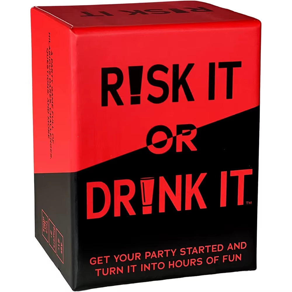 Risk It or Drink It Fun Party Game for College Card Game Drinking Game Pregame Night Hilarious Dares Challenges Questions Adults