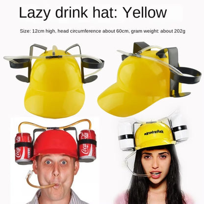 Fast Delivery Lazy Creative Beer Beverage Hat Birthday Party Outdoor Beer Hat Lazy Drinking Beverage Helmet Headgear