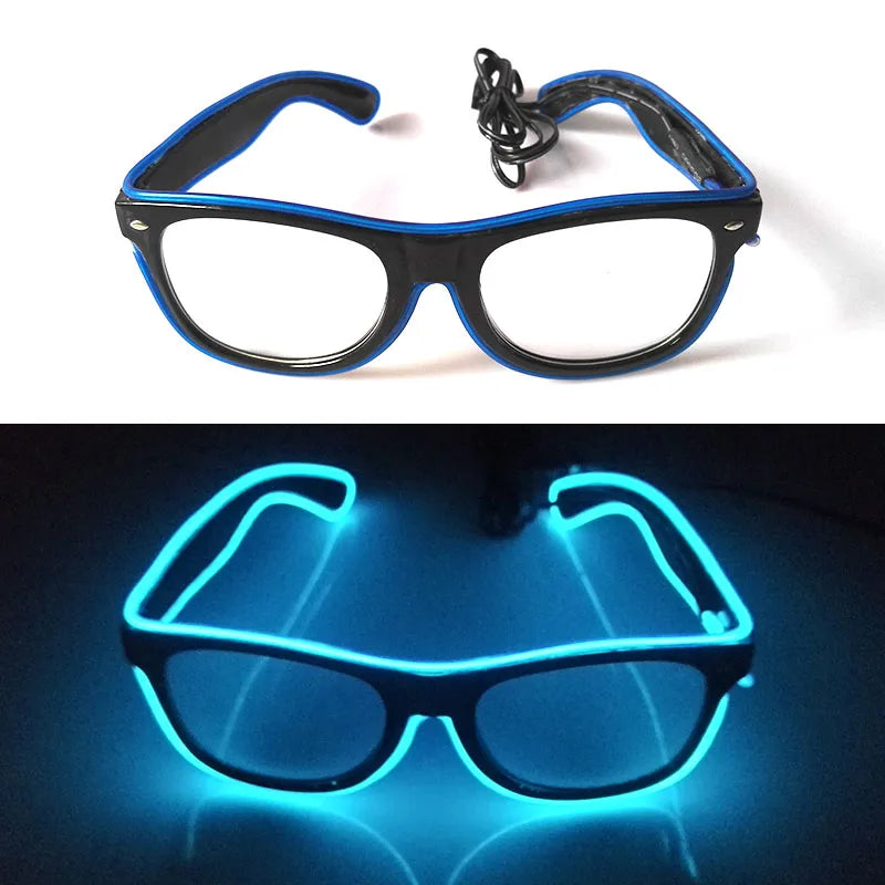 1PC Light up LED Glasses Glow Sunglasses EL Wire Neon Glasses Glow in the Dark Party Supplies Neon Party Favors for Kids Adults