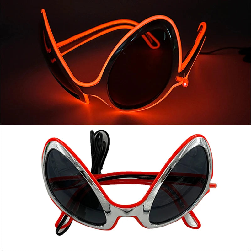 1PC Light up LED Glasses Glow Sunglasses EL Wire Neon Glasses Glow in the Dark Party Supplies Neon Party Favors for Kids Adults