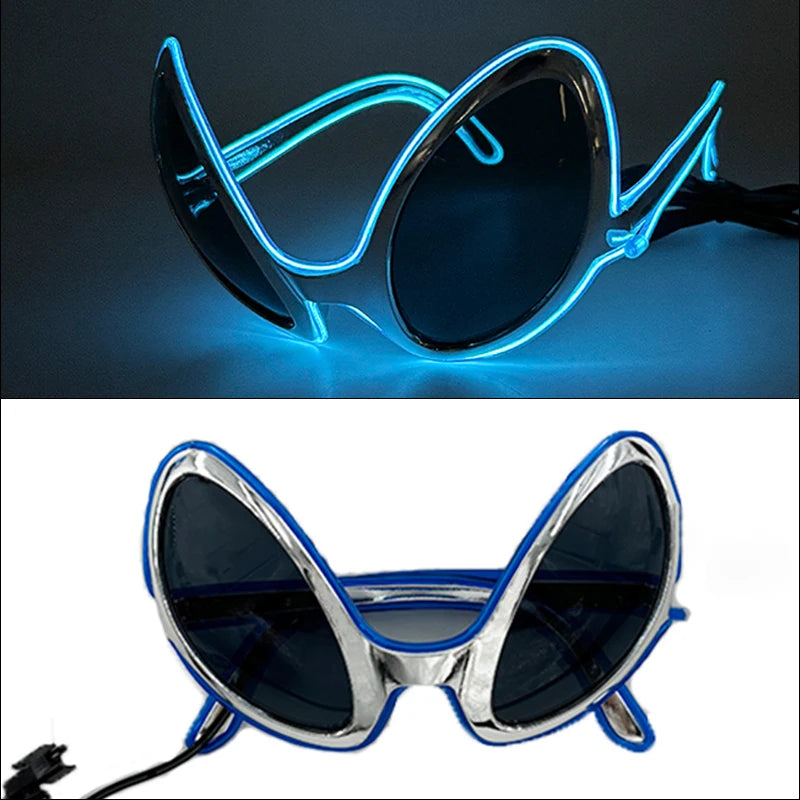 1PC Light up LED Glasses Glow Sunglasses EL Wire Neon Glasses Glow in the Dark Party Supplies Neon Party Favors for Kids Adults