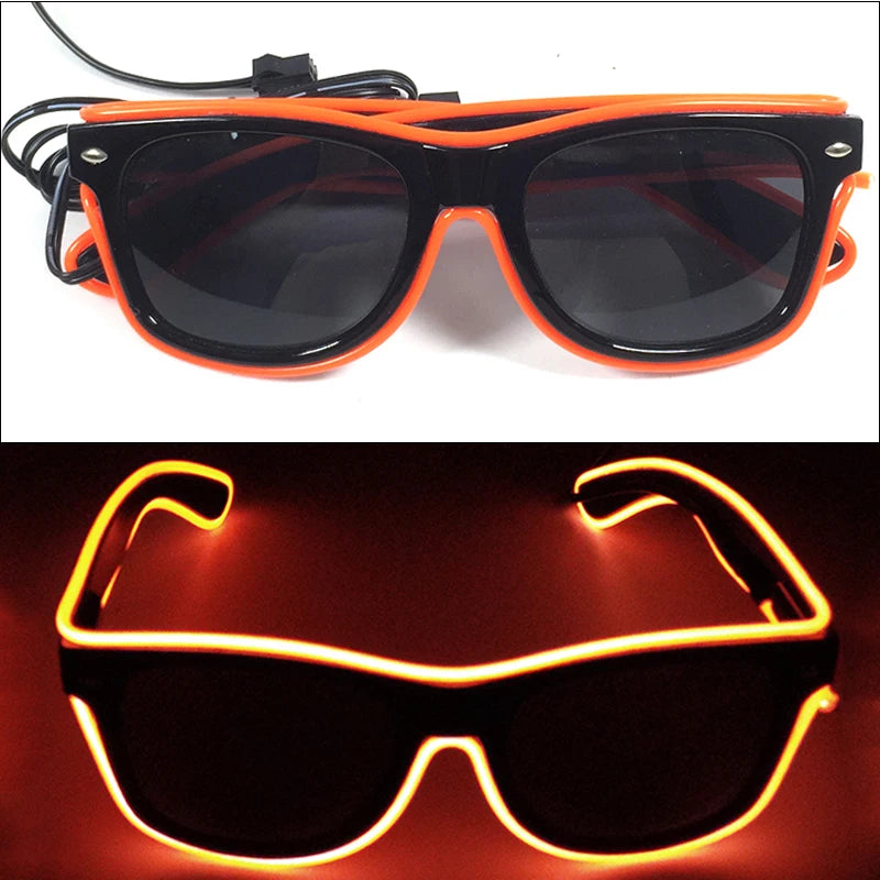 1PC Light up LED Glasses Glow Sunglasses EL Wire Neon Glasses Glow in the Dark Party Supplies Neon Party Favors for Kids Adults