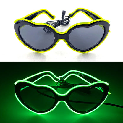 1PC Light up LED Glasses Glow Sunglasses EL Wire Neon Glasses Glow in the Dark Party Supplies Neon Party Favors for Kids Adults