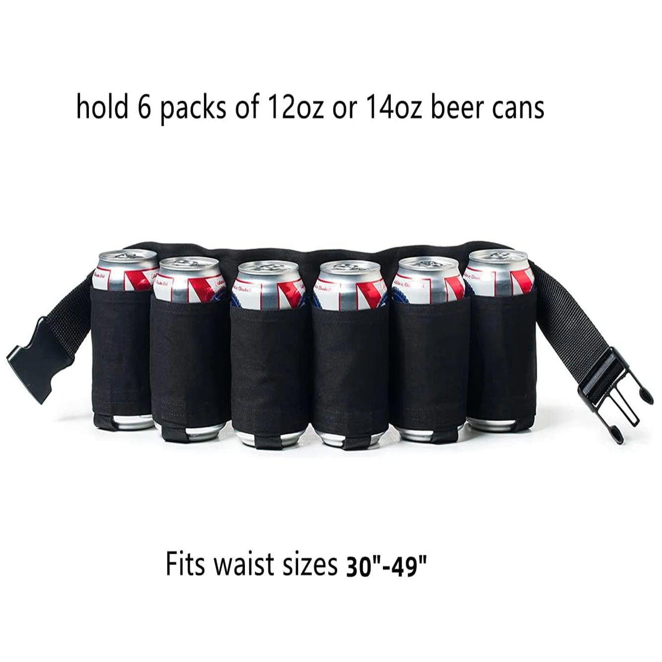 Beer Belt Holster, Beer Soda Bottle Holder Belts, Drink Can Holder, Adjustable Waist Pack Bag, Holds 6 Cans, Perfect for Parties