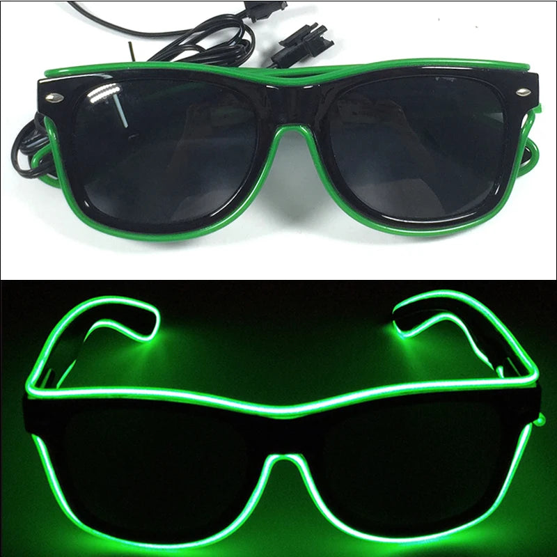 1PC Light up LED Glasses Glow Sunglasses EL Wire Neon Glasses Glow in the Dark Party Supplies Neon Party Favors for Kids Adults