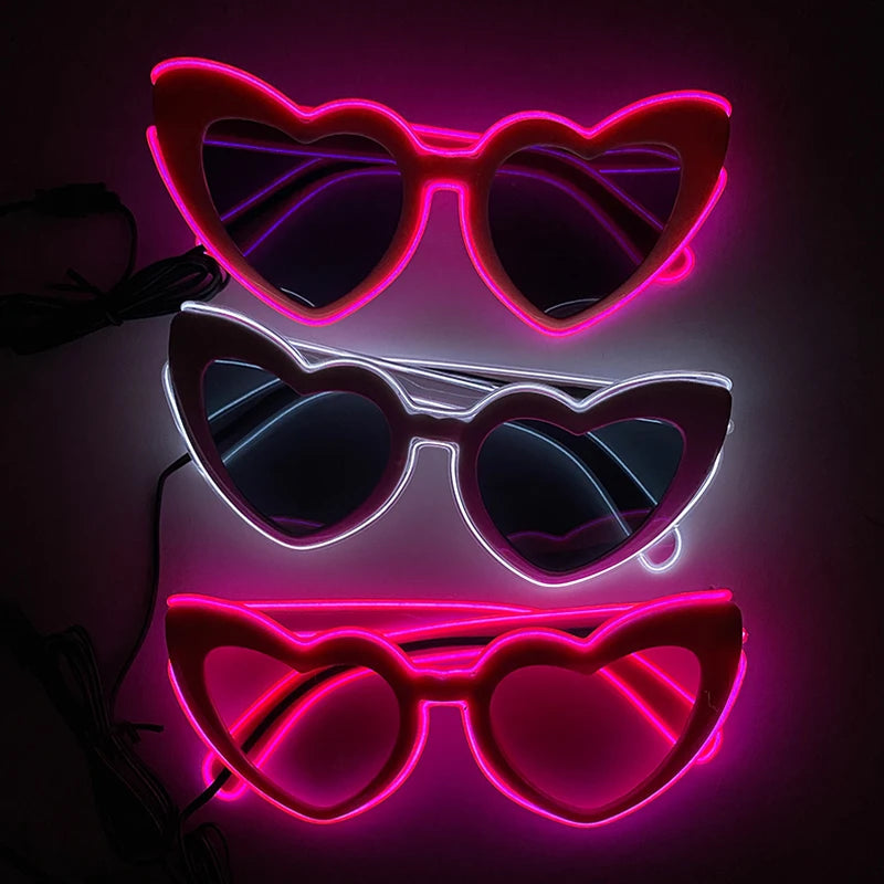 1PC Light up LED Glasses Glow Sunglasses EL Wire Neon Glasses Glow in the Dark Party Supplies Neon Party Favors for Kids Adults