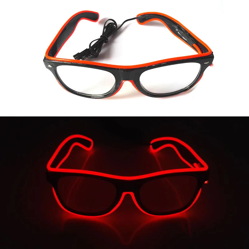 1PC Light up LED Glasses Glow Sunglasses EL Wire Neon Glasses Glow in the Dark Party Supplies Neon Party Favors for Kids Adults