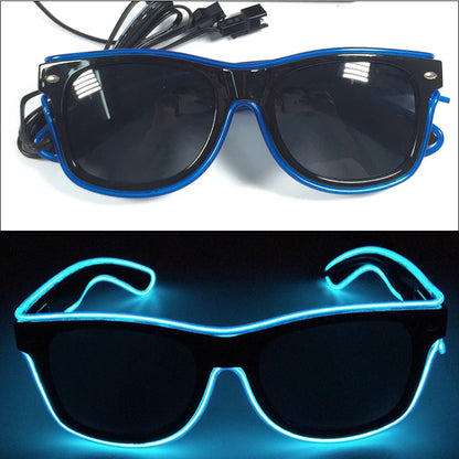 1PC Light up LED Glasses Glow Sunglasses EL Wire Neon Glasses Glow in the Dark Party Supplies Neon Party Favors for Kids Adults