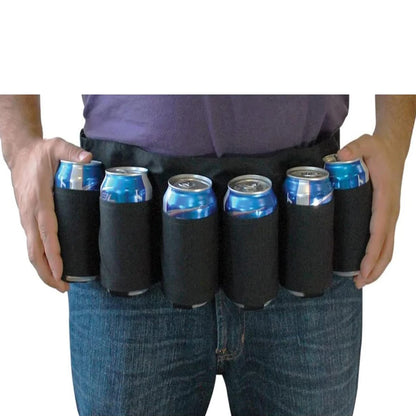 Beer Belt Holster, Beer Soda Bottle Holder Belts, Drink Can Holder, Adjustable Waist Pack Bag, Holds 6 Cans, Perfect for Parties