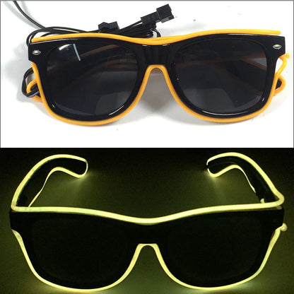 1PC Light up LED Glasses Glow Sunglasses EL Wire Neon Glasses Glow in the Dark Party Supplies Neon Party Favors for Kids Adults