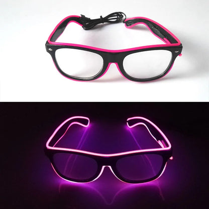 1PC Light up LED Glasses Glow Sunglasses EL Wire Neon Glasses Glow in the Dark Party Supplies Neon Party Favors for Kids Adults