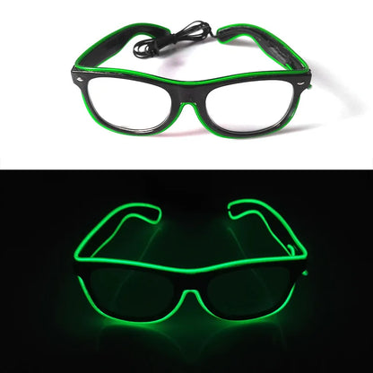 1PC Light up LED Glasses Glow Sunglasses EL Wire Neon Glasses Glow in the Dark Party Supplies Neon Party Favors for Kids Adults