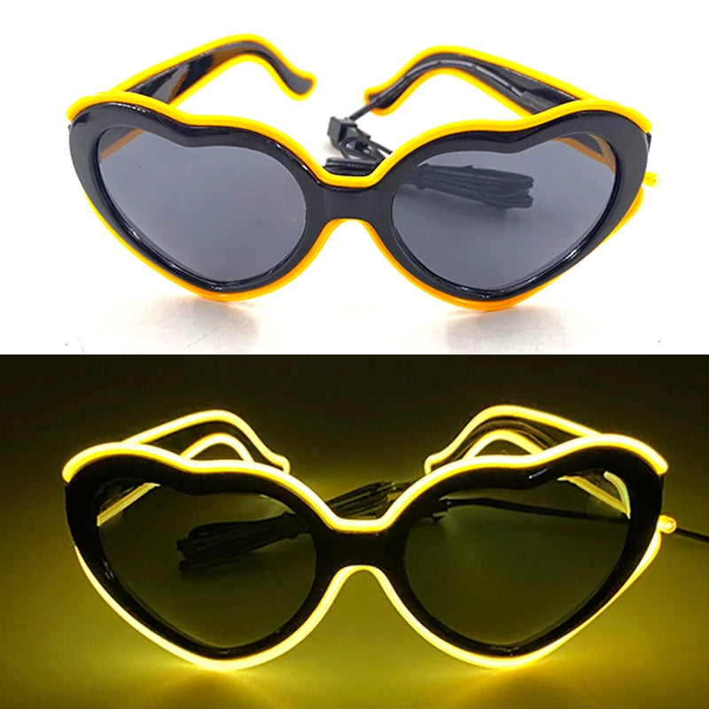 1PC Light up LED Glasses Glow Sunglasses EL Wire Neon Glasses Glow in the Dark Party Supplies Neon Party Favors for Kids Adults