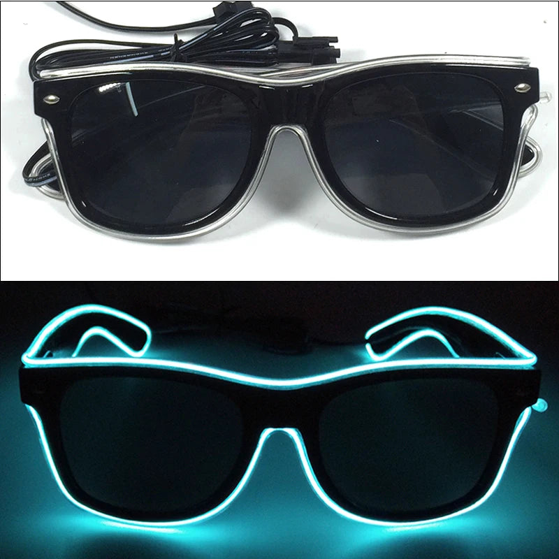 1PC Light up LED Glasses Glow Sunglasses EL Wire Neon Glasses Glow in the Dark Party Supplies Neon Party Favors for Kids Adults