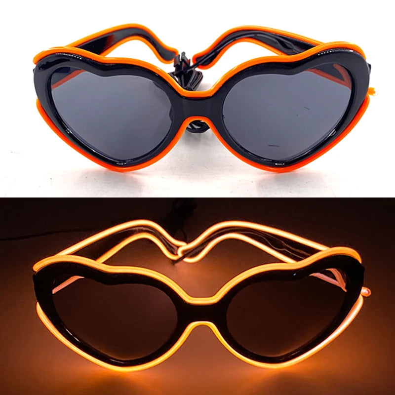 1PC Light up LED Glasses Glow Sunglasses EL Wire Neon Glasses Glow in the Dark Party Supplies Neon Party Favors for Kids Adults