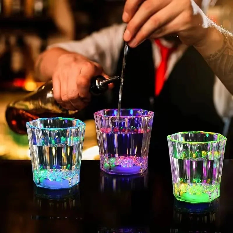 6/12/24Pcs LED Glowing Glasses Cup Light up Shot Cup LED Flash Drinking Glasses Light up Shot Glasses for Party Glow in the Dark