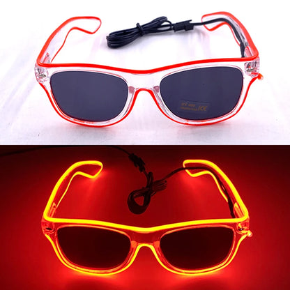 1PC Light up LED Glasses Glow Sunglasses EL Wire Neon Glasses Glow in the Dark Party Supplies Neon Party Favors for Kids Adults