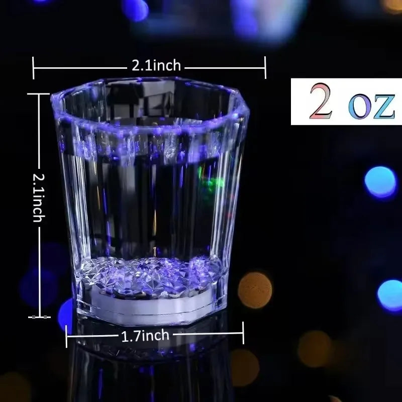 6/12/24Pcs LED Glowing Glasses Cup Light up Shot Cup LED Flash Drinking Glasses Light up Shot Glasses for Party Glow in the Dark