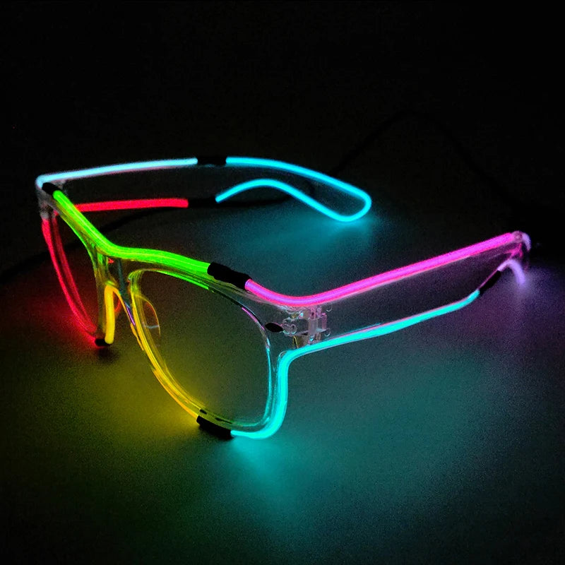 1PC Light up LED Glasses Glow Sunglasses EL Wire Neon Glasses Glow in the Dark Party Supplies Neon Party Favors for Kids Adults