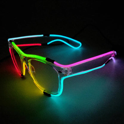 1PC Light up LED Glasses Glow Sunglasses EL Wire Neon Glasses Glow in the Dark Party Supplies Neon Party Favors for Kids Adults