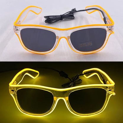 1PC Light up LED Glasses Glow Sunglasses EL Wire Neon Glasses Glow in the Dark Party Supplies Neon Party Favors for Kids Adults