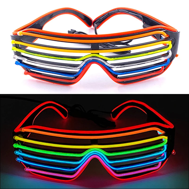 1PC Light up LED Glasses Glow Sunglasses EL Wire Neon Glasses Glow in the Dark Party Supplies Neon Party Favors for Kids Adults