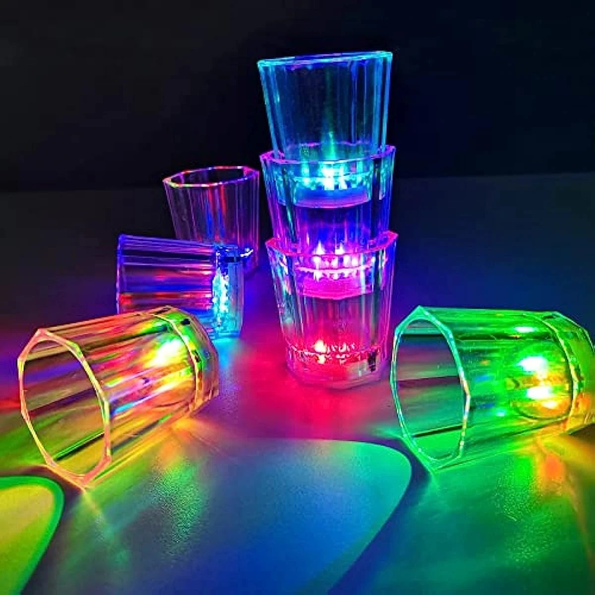 6/12/24Pcs LED Glowing Glasses Cup Light up Shot Cup LED Flash Drinking Glasses Light up Shot Glasses for Party Glow in the Dark