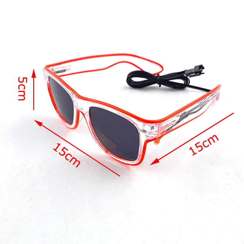 1PC Light up LED Glasses Glow Sunglasses EL Wire Neon Glasses Glow in the Dark Party Supplies Neon Party Favors for Kids Adults